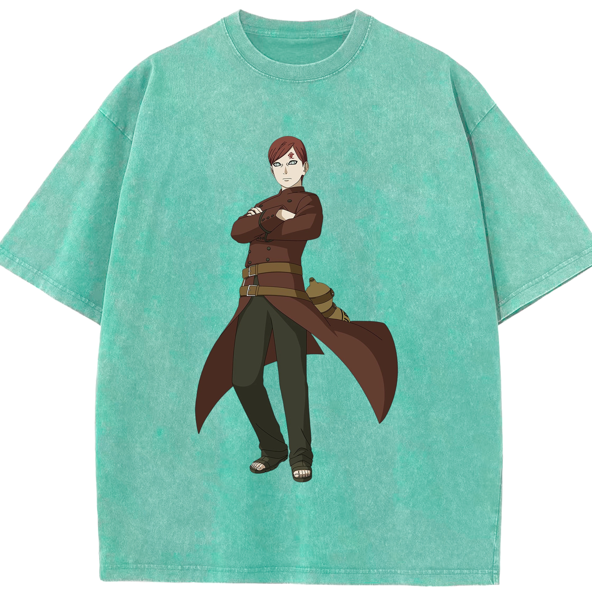 （画像用） NARUTO -ナルト- ガアラ Gaara 綿100% ヴィンテージ風 半袖Tシャツ（フロントプリント）